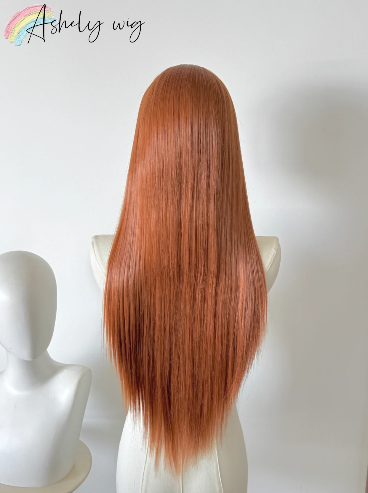 Orange Wig for Women 13*4 Lace Front Wig Long Straight Hair Wig Nature Looking Soft Super Thick Super thick for Cosplay Dialy