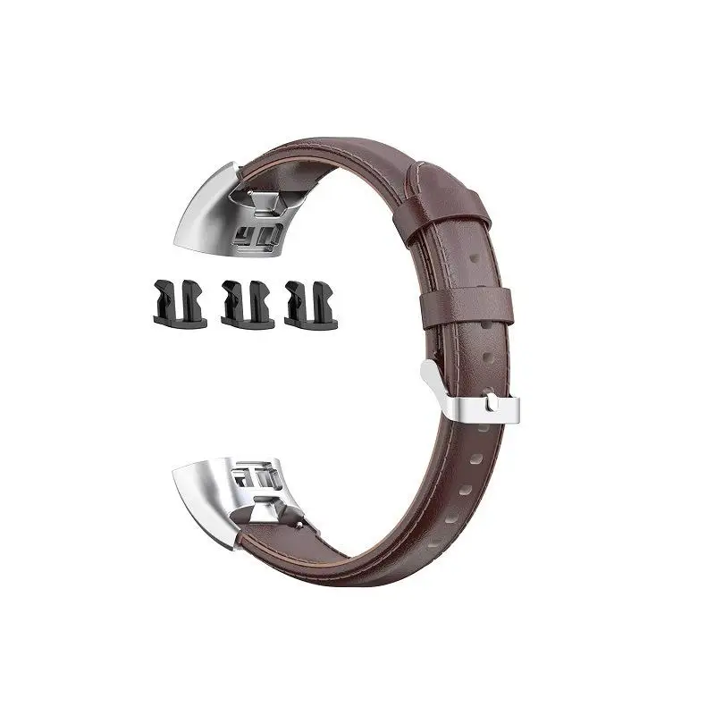 

Genuine leather Strap for Huawei Band 3/3 Pro/4 Pro Watch Band Brown/Black 4-Piece