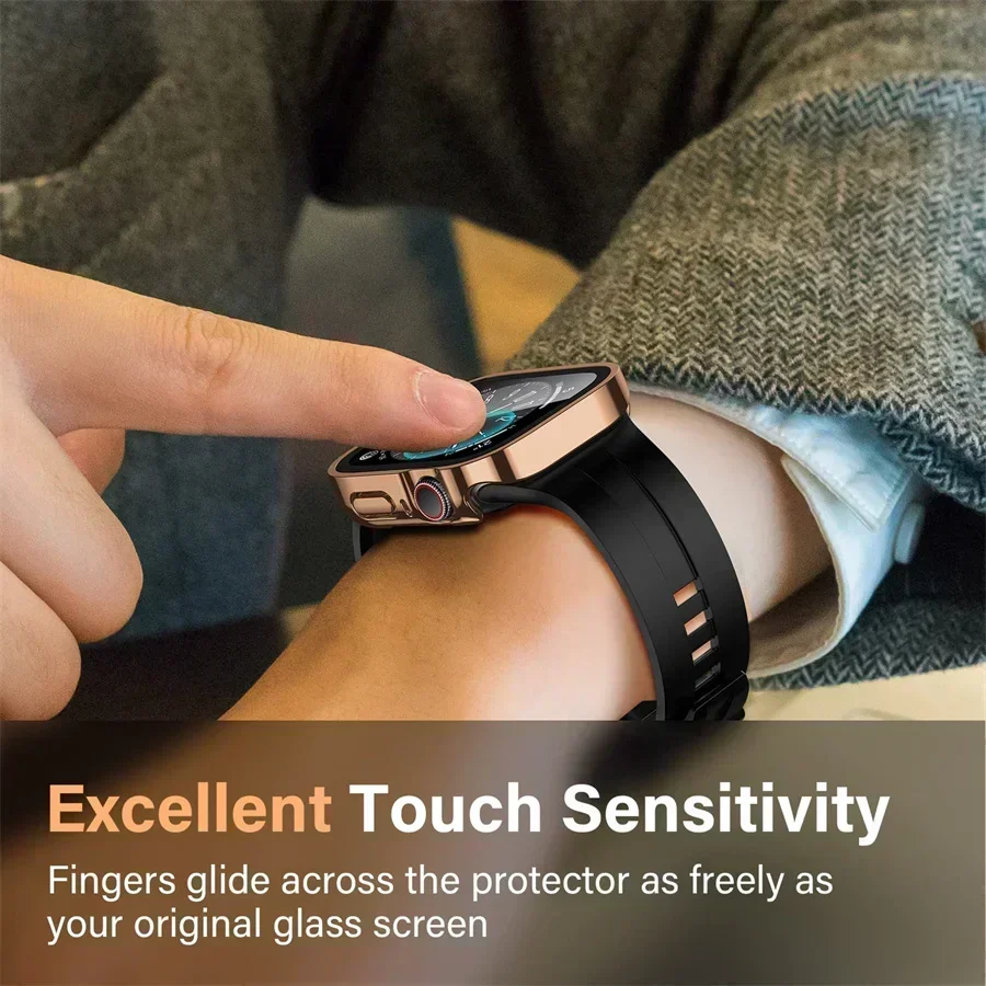 Premium Tempered Glass Protective Cover for Apple Watch - Durable Screen Shield & Band Accessory