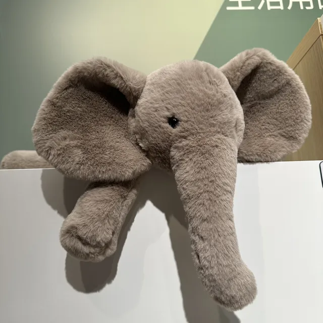 Super Soft Grey Elephant Plush Toys Cute Stuffed Flappy Ears Long Plush Elephant Animals Plushy Hugging Pillow Xmas Gift