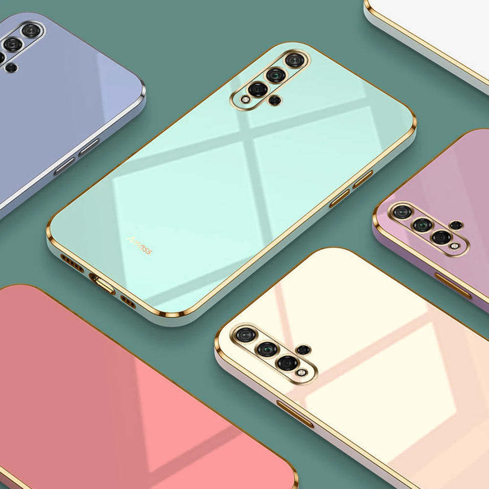 Luxury Square Plating Shockproof Silicone Phone Case Back Cover s