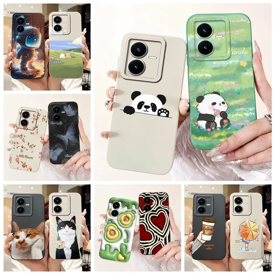 Stylish Painted Soft TPU Phone Case for Vivo Y22 Series - 6.55'' Bumper Cover