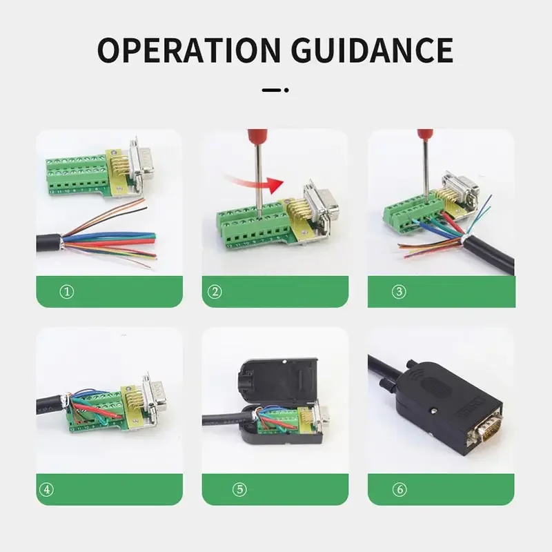 DB15 무납땜 VGA 커넥터 남성 여성 HDB15핀 플러그 산업용 VGA 15핀 3+9 컴퓨터 모니터 프로젝터 커넥터