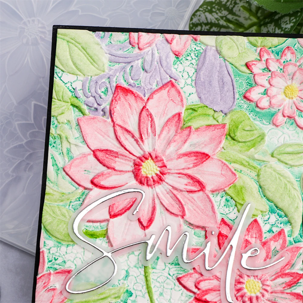 3D Embossing Folder Sunflower Lotus Cactus Different Plants for Paper Card Adding Texture Decor DIY Crafting Background Stencil plastic embossing folder embossing folder