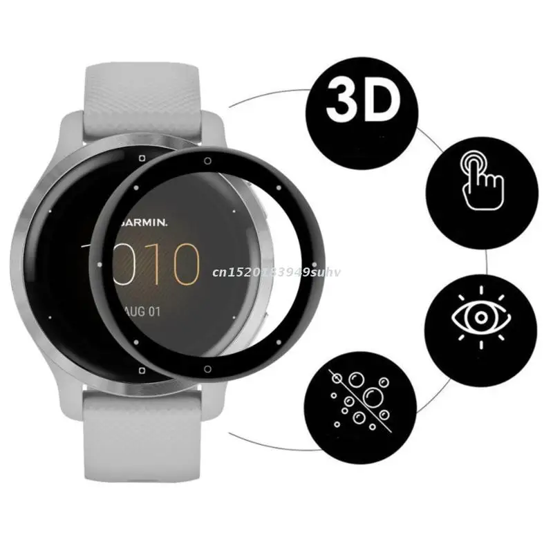2-Pack 3D Curved Edge Screen Protector for Smart Watch - High Definition Full Cover Film