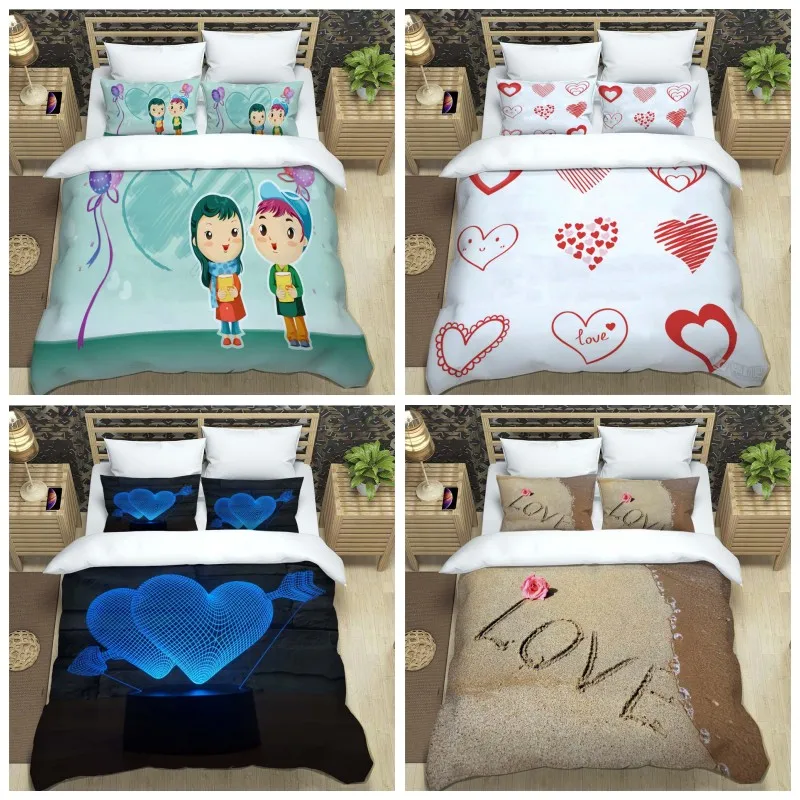 

Love printing trend bedding soft and comfortable Customizable comforter bedding sets bedding set luxury Gifts for Lovers