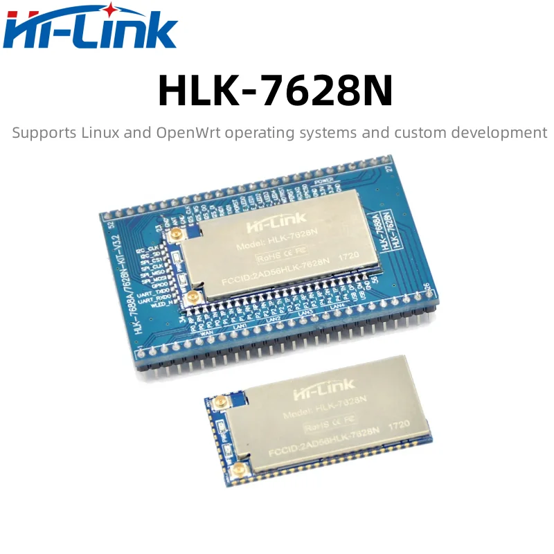 Hi-Link UART 임베디드 와이파이 무선 MT7628 Openwrt 모듈, RAM 128m 플래시, 32M 이더넷 라우터 모듈, HLK-7628N 재고, 인기 판매