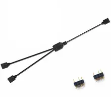 

Fan Splitter Adapter Cable Sleeved Braided Y Splitter Computer PC 3 Pin Fan Extension Power Cable 1 To 3 Converter