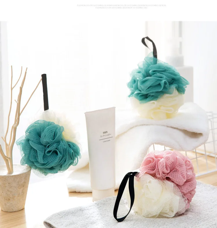 

Two-Color Sponge Bath Ball Sponge Cleaning Brush Shower Bath Ball Children Adult Rubbing Exfoliating Detergent Bathroom Supplies