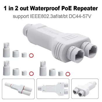 Extender PoE IEEE802.3af a 2 Porte per Telecamere IP, Estende la Distanza di Trasmissione a 100m con Porte LAN 10/100M