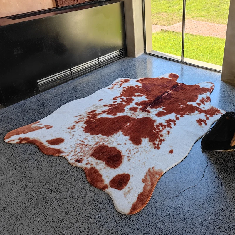 New 140X200Cm Faux Cowhide Rug Carpet For Living Room Bedroom Western Home Decor Faux Fur Cow Print Rugs 6
