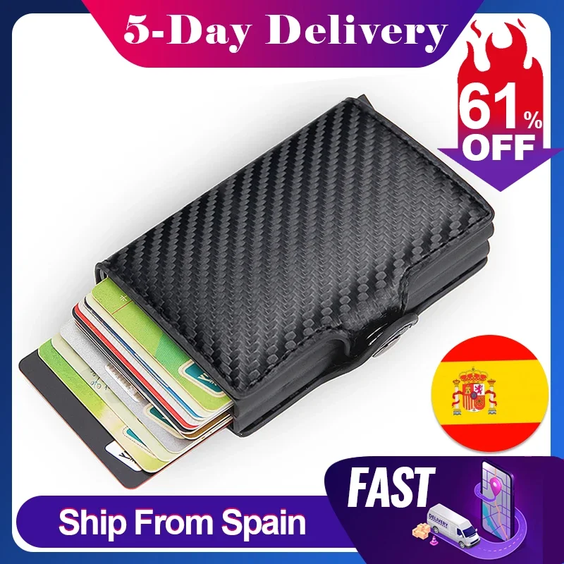 Wallet Men Money Bag Mini Purse Male Aluminium Rfid Card Holder Wallet Small Smart Thin Vallet Walet DIENQI Leather Wallet Card Wallet Carbon Fiber Wallet Slim Wallet
