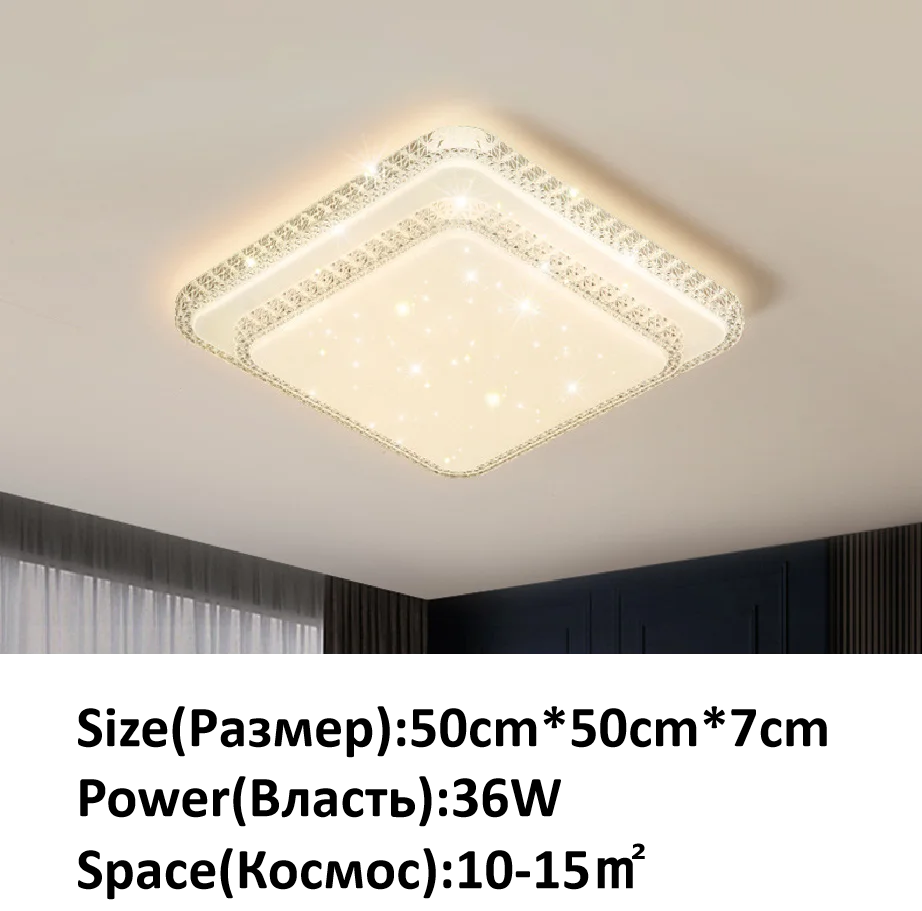 led ceiling lights Modern Crystal LED Ceiling Light Warm and Romantic Crystal Round Square Ceiling Light Living Room Bedroom Light Remote Control smart ceiling light Ceiling Lights