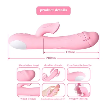 Dildo G Spot Clitoral stimulation Rabbit Vibrator Powerful Cunnilingus Orgasm Sex Toys for Women Lesbian Erotic Adult Toys 4