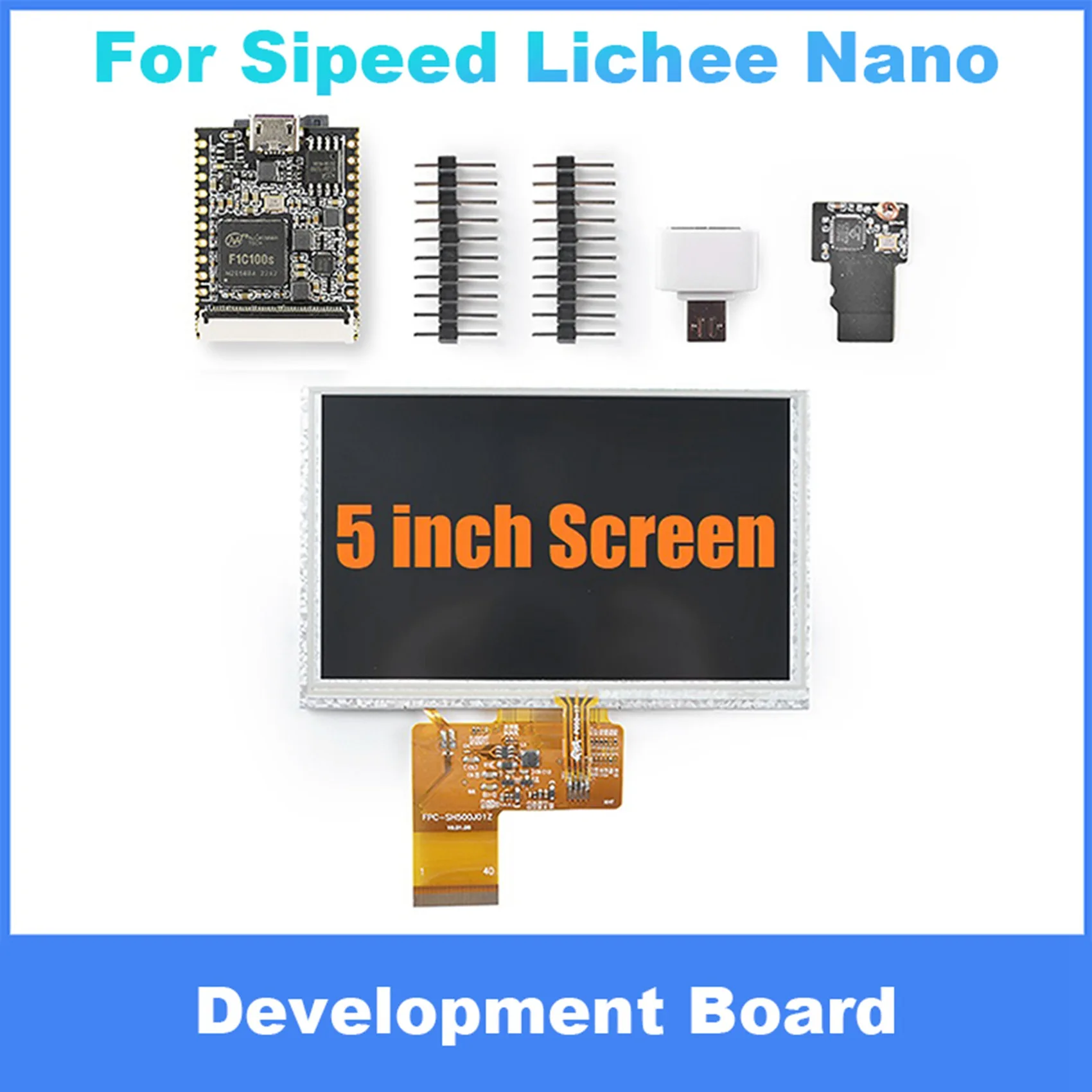 

For Sipeed Lichee Nano Motherboard+5 Inch Screen+WiFi Module F1C100S Development Board for Linux Programming Learning