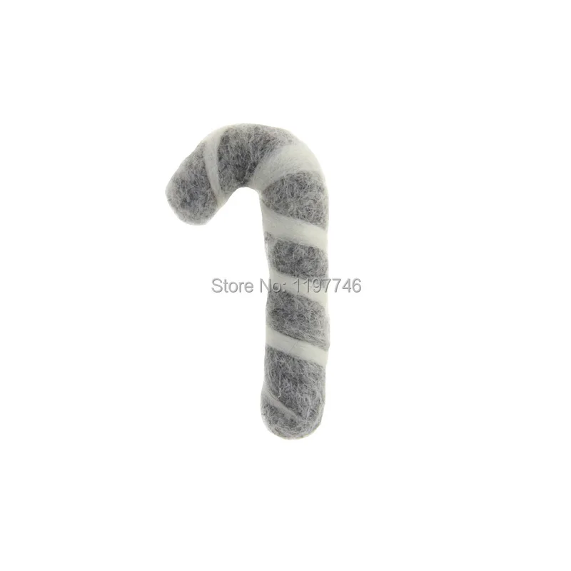 Christmas Pendants for Jewelry making Candy Canes Wool Felt Doll Charm 10pcs cute Woll Craft Ball Charms Handmade Pom Pom Charms