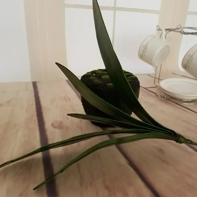Artificial Plant Leaf Phalaenopsis Orchid Plastic Leaves Fake Plant Green Leaf Decorative Green Simulation