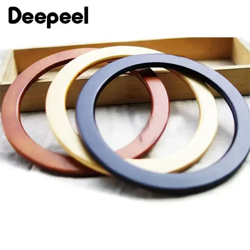 2Pcs Deepeel 14cm Round Bags Wood Handles Purse Frame Handbag Wooden Handle DIY Handmade Replacement Sewing Frames Accessories 1pc deepeel 25cm new wooden handle for handbag closure purse sewing brackets kiss clasp wood clip frame bags parts accessories