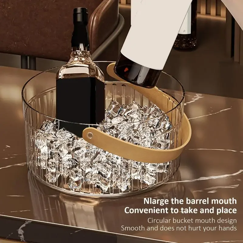 Bar Ice Bucket Portable Uncovered Beverage Beer Transparent Storage Refrigerated Ice Storage Bucket for Parties
