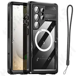 Deluxe IP68 Waterproof Metal Aluminum Phone Case with Swimming Protection - Samsung S26 Ultra (Black)