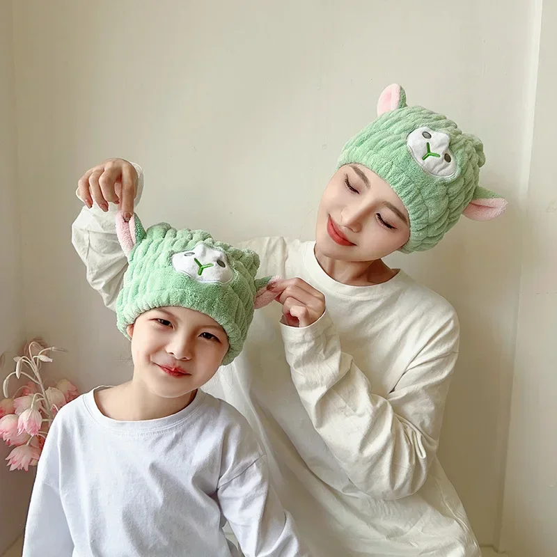 Household Dry Hair Cap Microfiber Thick Coral Fleece Absorbent Quick-drying Towe Confinement Cap Women's Bag Turban Shower microfiber towel,hair towel