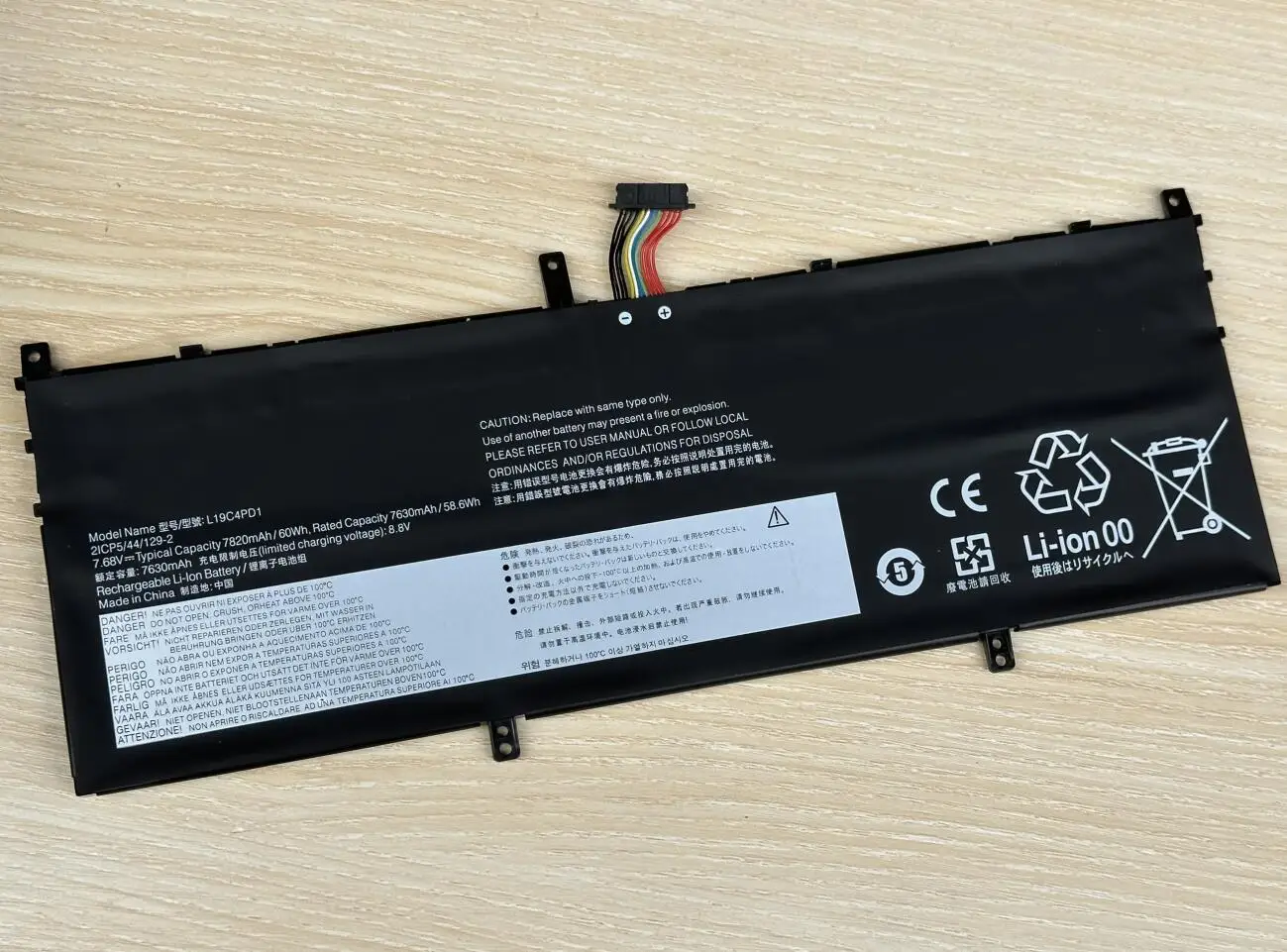 Bateria do Portátil para Lenovo Yoga C640 13 Série C64013iml 5b10u65275 Sb10w67395 L19d4pd1 L19d4pd1 L19l4pd1 7.68v 60wh - Imagem 2