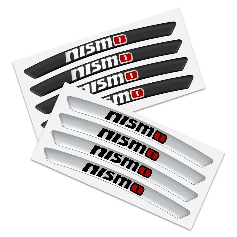 4pc 자동차 림 수정 스티커 휠 장식 데칼 액세서리 Nismo Nissan Almera Tiida Juke Teana Qashqai 350Z 370Z