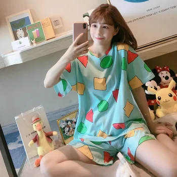 Anime Crayon Shin-chan Home Suits Sleepwear Women Pyjama Short Sleeve Pajamas Set 2023 2PCS Pj Sets Loungewear Button-Down Gift Anime Crayon Shin chan Home Suits Sleepwear Women Pyjama Short Sleeve Pajamas Set 2023 2PCS Pj.jpg