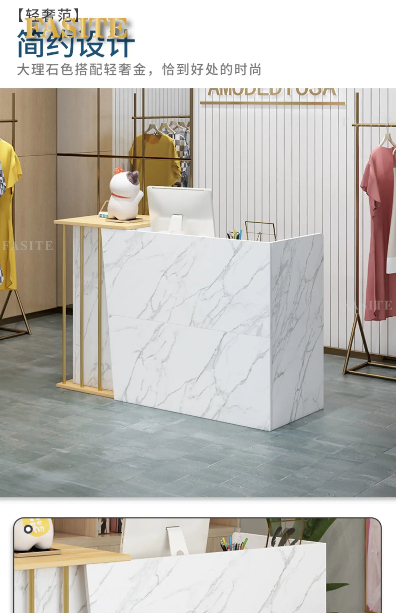 Description Picture 2 of itemCash register shop, small clothing store, front desk, reception desk, simple modern beauty salon counter