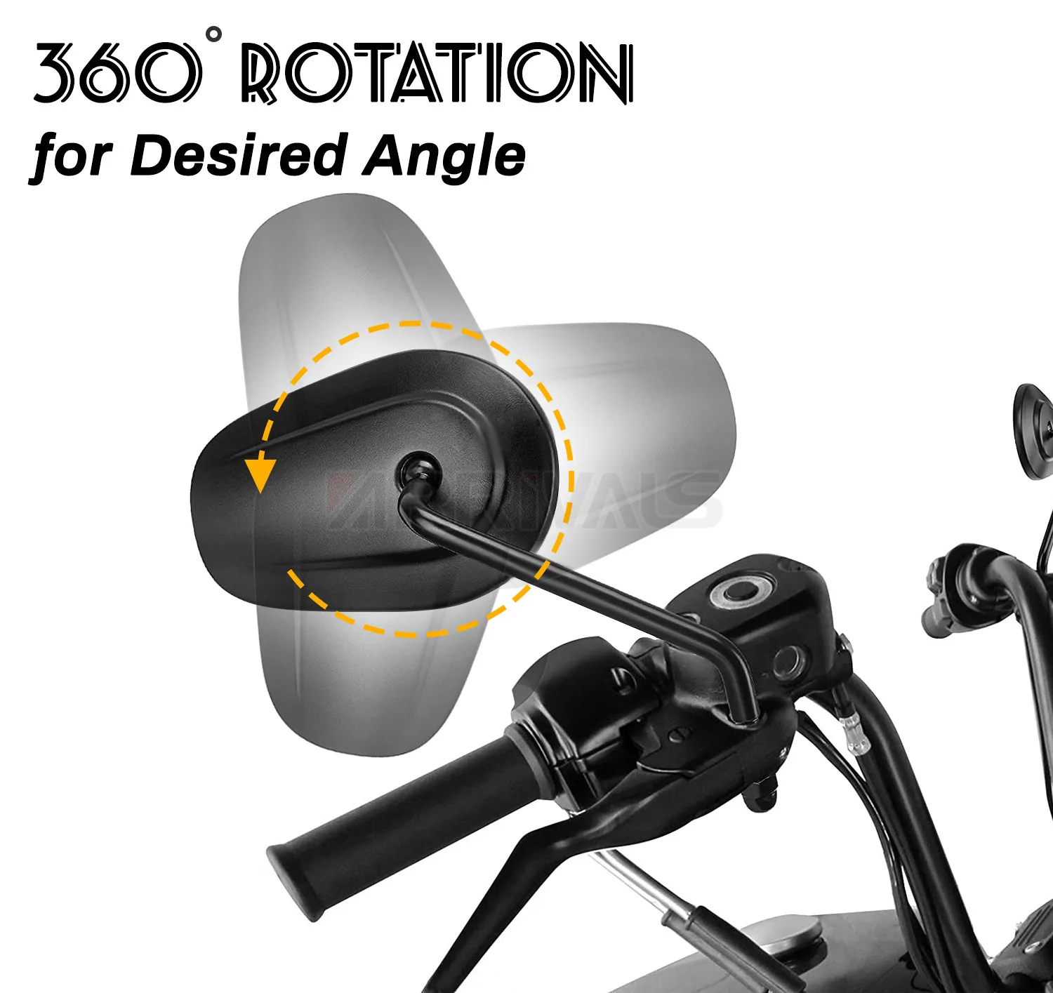 8MM Bright Black Rear Rearview View Side Mirror For Harley For Yamaha Honda Suzuki Mirrors Motorcycle Accessories motorcycle handle bar mirror