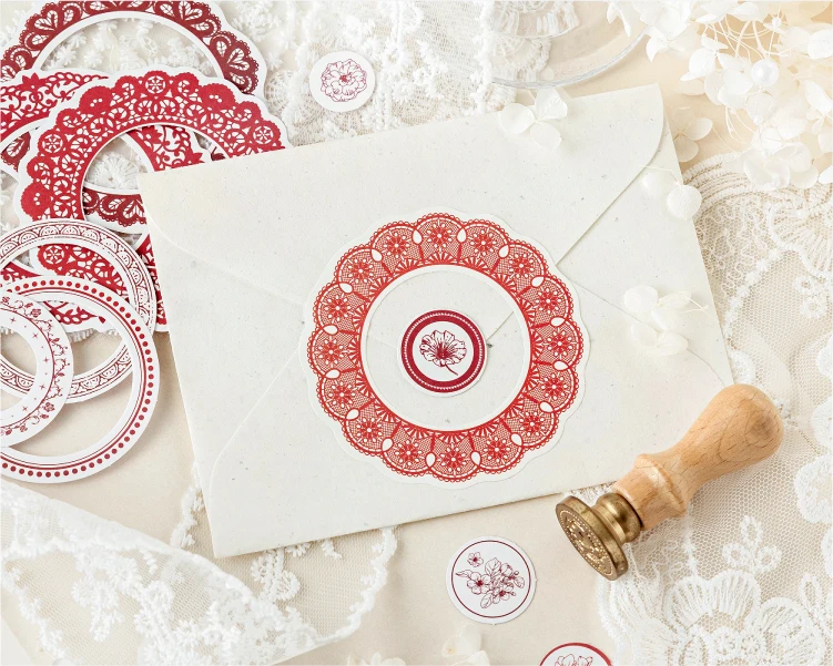 20 Stück/Packung Vintage INS ausgehöhlte kreisförmige Grenznotiz kann ausgehöhlter Ring DIY dekorative Aufkleber Pack Aufkleber zerrissen werden – Detail 16