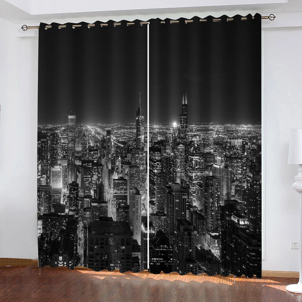 Window Curtains Living Room 3d Black Window Curtain Bedroom 3d Modern Black Aliexpress