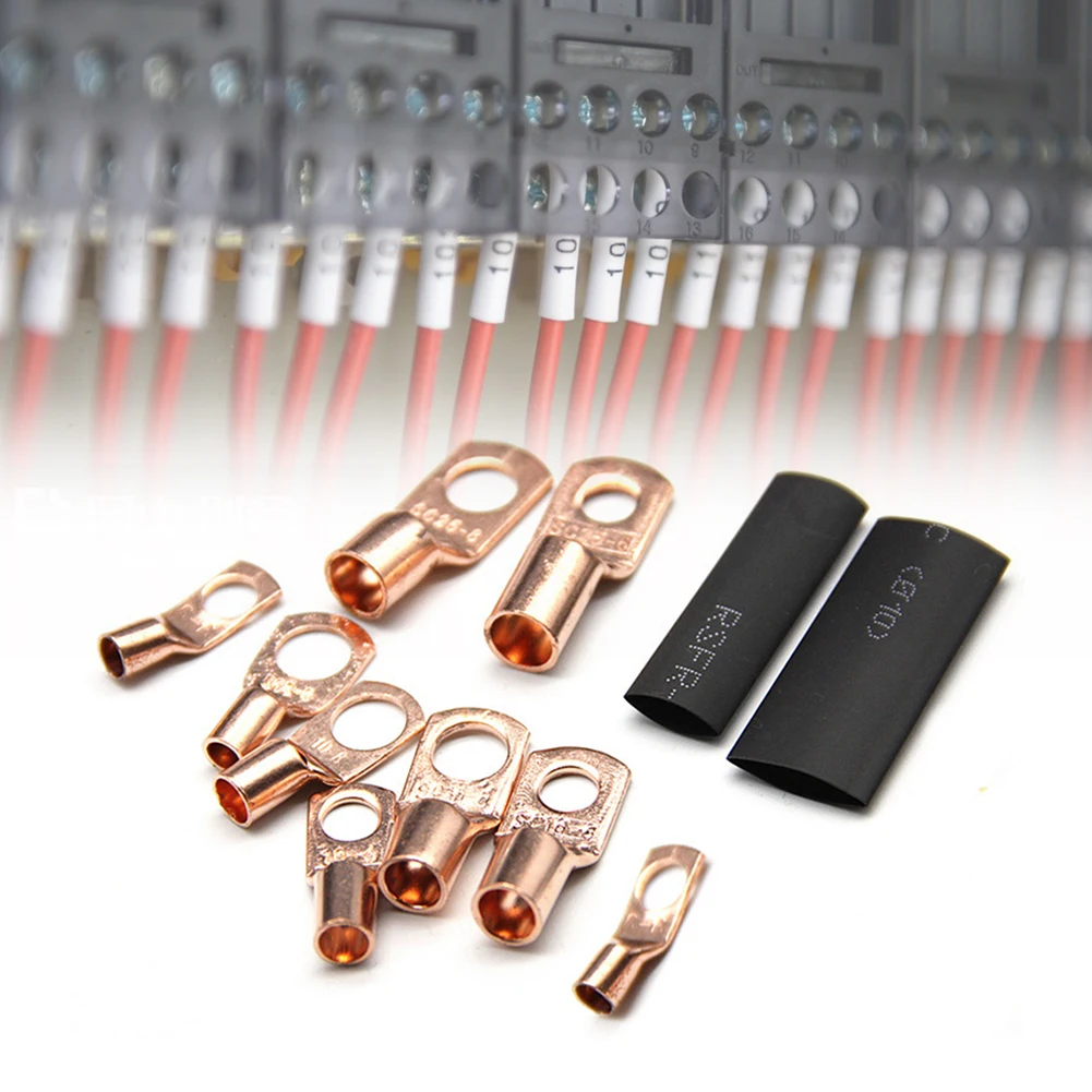 60Pcs/260Pcs Copper Wire Lug Wire Crimp Connector Battery Cable Lugs