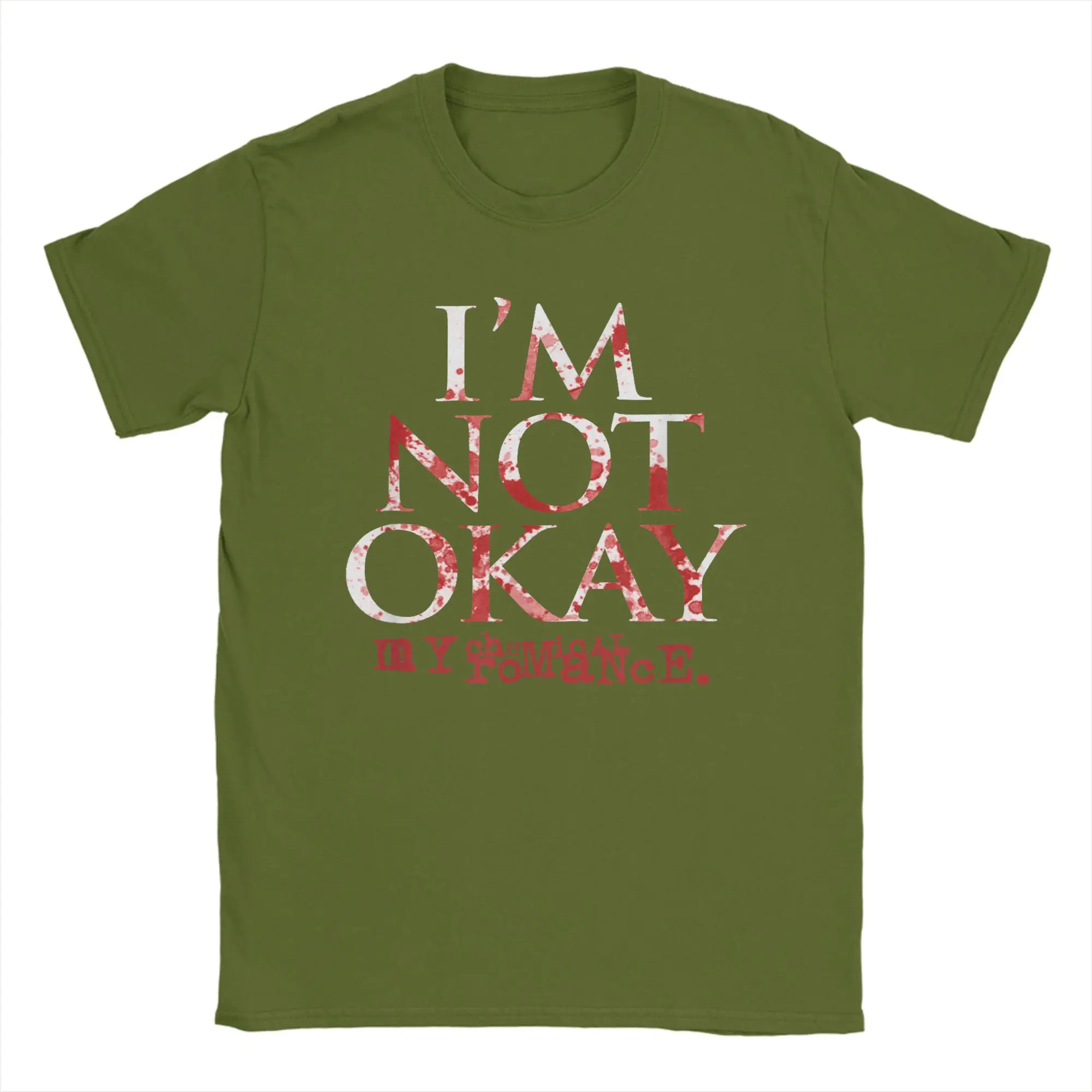I'm Not Okay Graphic Vintage Men's T-Shirt - Short Sleeve Round Neck 100% Cotton Summer Tee