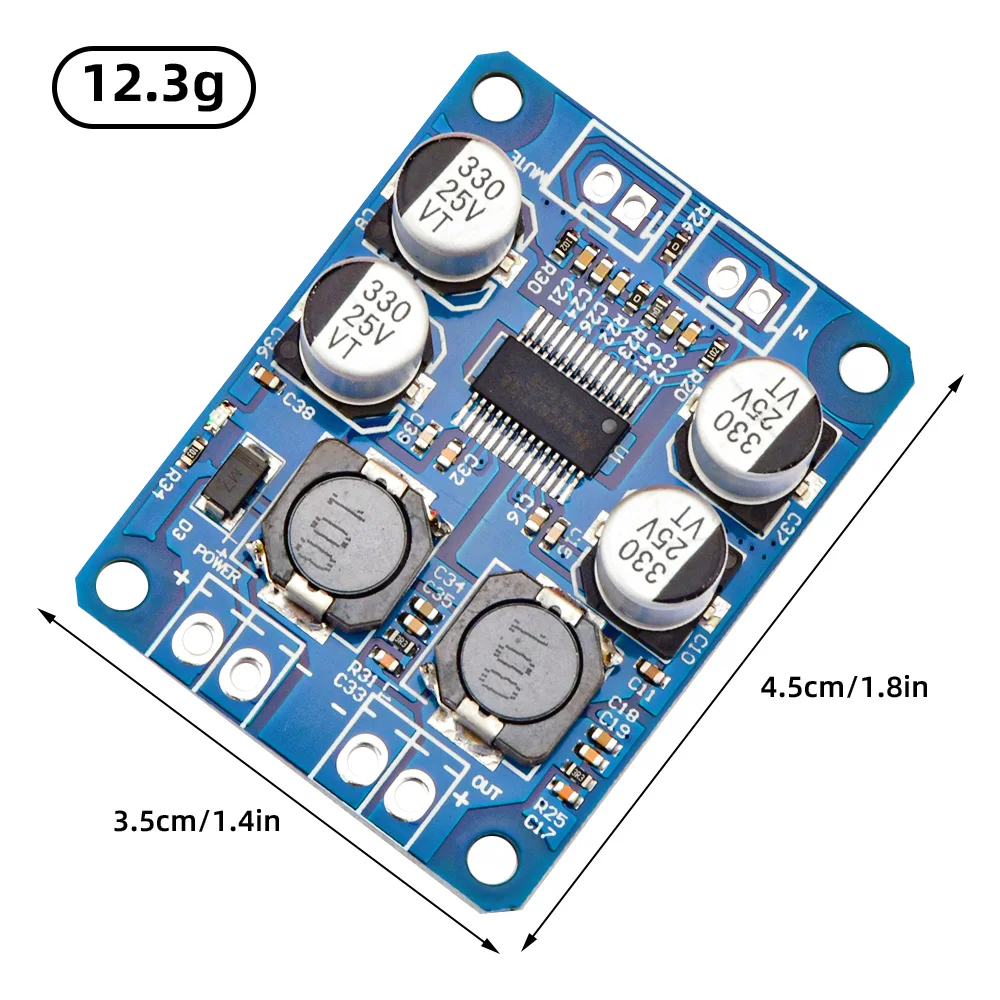 

TPA3118D2 DC 12V-24V Mono Audio Receiving Digital Power Amplifier Board Module 30W Power 4-8 Ohms AMP Module