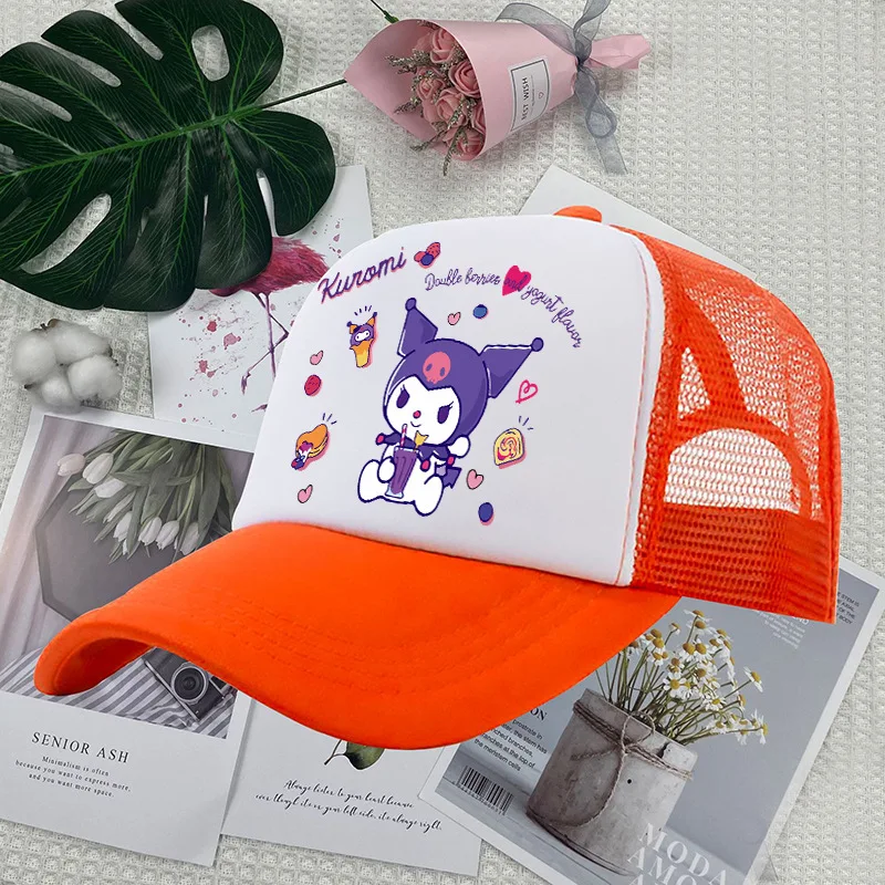 

Kuromi Children's Cartoon Summer Sun Hat Kawai Sun Gift Anti-UV Anti-UV A must-Have When Going Out Size Adjustable Sun Hat
