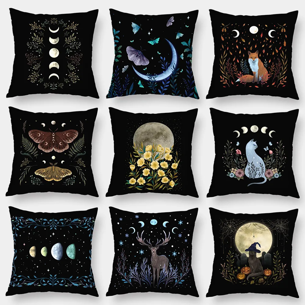 

Psychedelic Moon Декоративные Чехлы для подушек Fantasy подушки с бабочками для спальни, гостиной, дивана, наволочки, садовое кресло