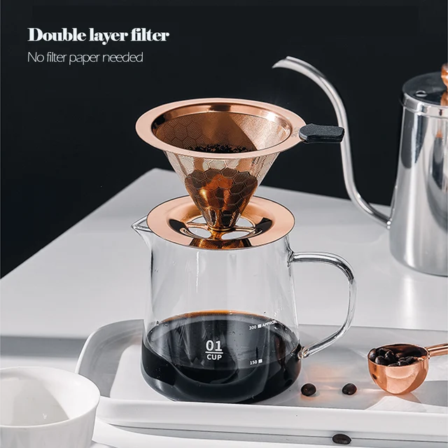 304 Stainless Steel coffee filter, 600 mesh double-Layer