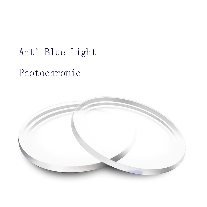 1 Pair Prescription Glasses Lenses 1.56 Myopia Hyperopia Presbyopia Blue Light Blocking Photochromic Lens Anti-reflection/Glare
