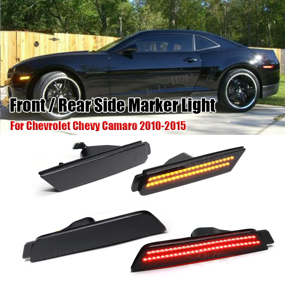 LED Side Marker Lights For Chevy Camaro 20102015 Smoked Lens Front