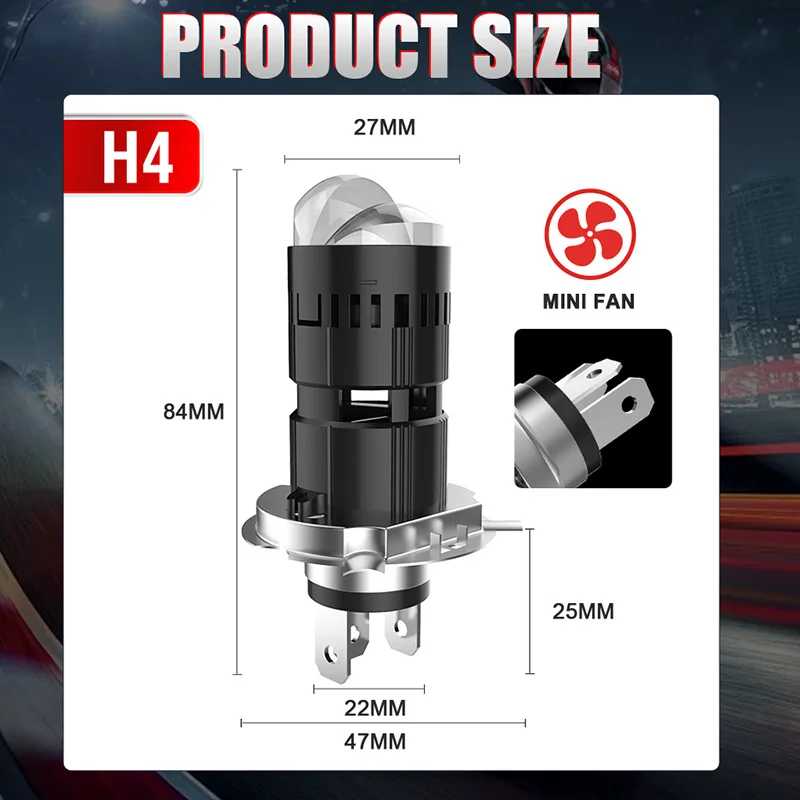 9500000LM H4 LED Projector Lens Car Headlight Bulbs Mini Bi LED 2200W High Low Beam Auto Motorcycle Lamp Plug&Play led lights led bulbs led headlights led car lights led car headlights car headlamps