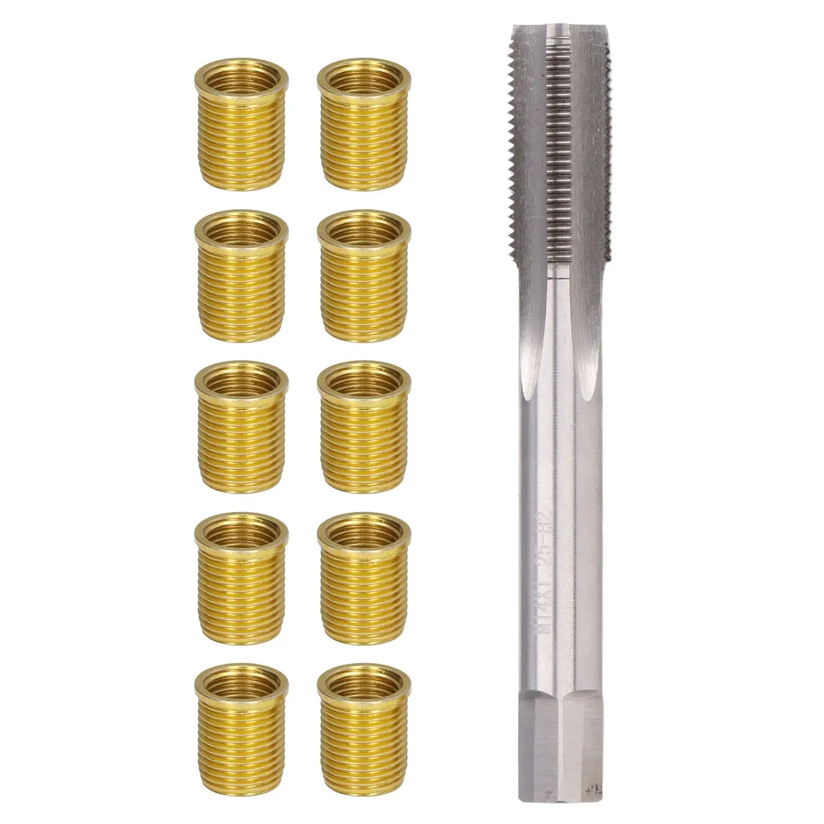 

Metal Thread Hole Repair Kit M12x1.25/M14x1.25 Tap & Inserts Set 14mm Rethreading Tool