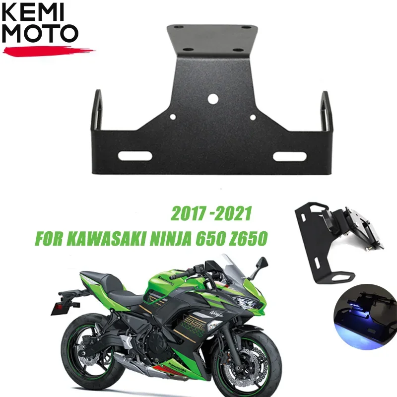 Supporto Targa Moto Per Kawasaki Ninja 650 Z650 2017 2019 2020 2021 Copertura Targa Con Led Fender Eliminator Ninja650