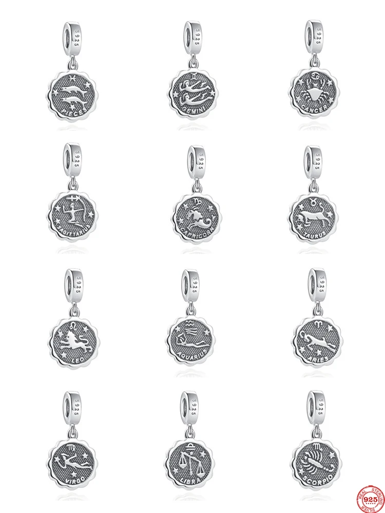 유행  1-12 조디악, 원래 유럽 팔찌 목걸이 DIY 액세서리, 여성스러운 CharmJewelry