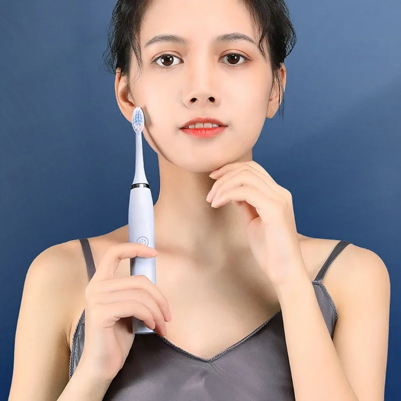 Electric Toothbrush Ultrasonic Electric Toothbrush 5 Modes AA Battery Powered 3 Brush Heads 19800 Vibrations Per