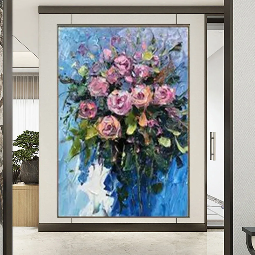 

Pure Hand-Painted Flower Cloth Abstract Oil Painting Minimalist Fashion Modern Art-Wall Home Room Wall Porch Living-Room Bedroom