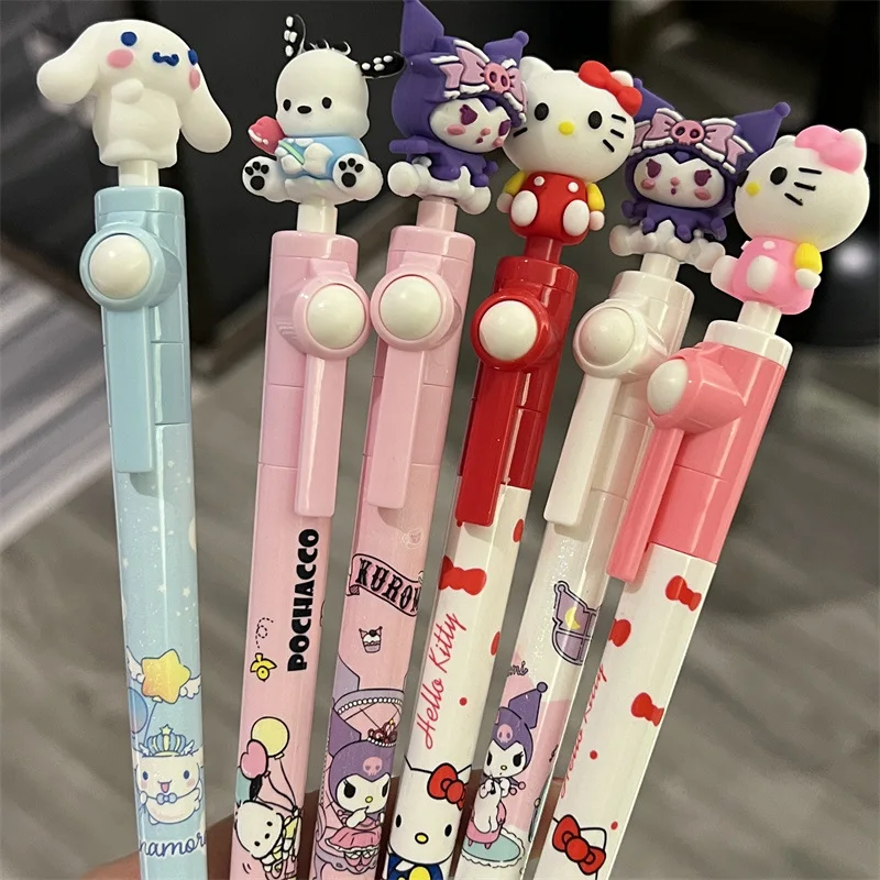 

Кавайные спиннинговые ручки Sanrio Hello Kittys, аксессуары, милые красивые Мультяшные аниме, студенческие карбоновые игрушки для подписки, подарок для девочек