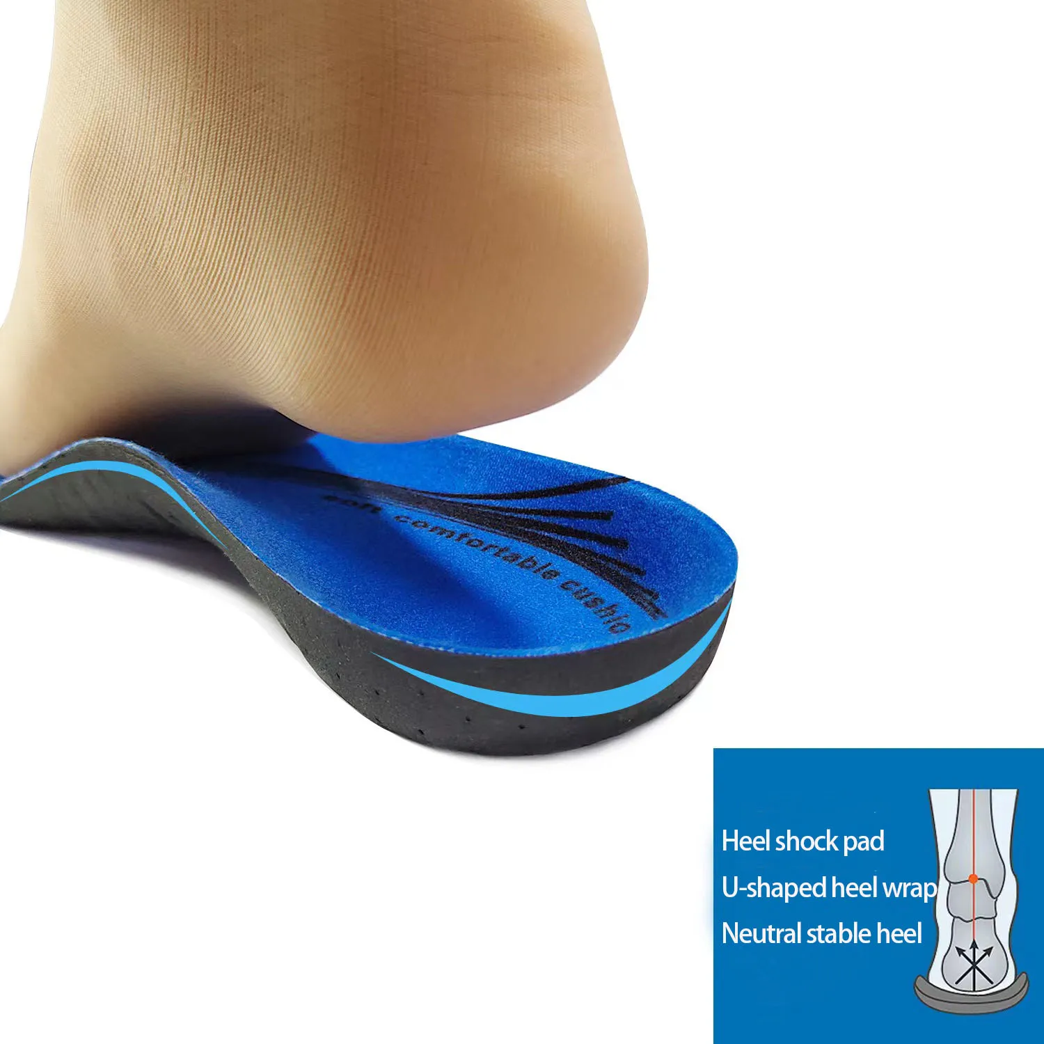 Foot arch support insole correction flat foot eight-character unisex sports shock-absorbing breathable adult insole