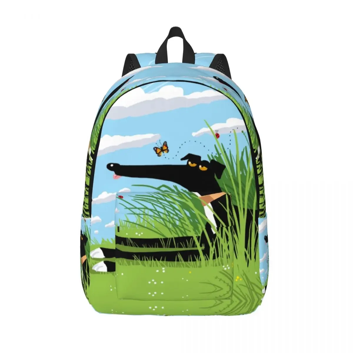 

Customized Greyhound Whippet Dog Canvas Backpacks Men Women Casual Bookbag for College School Cartoon Sighthound Pattern Bags