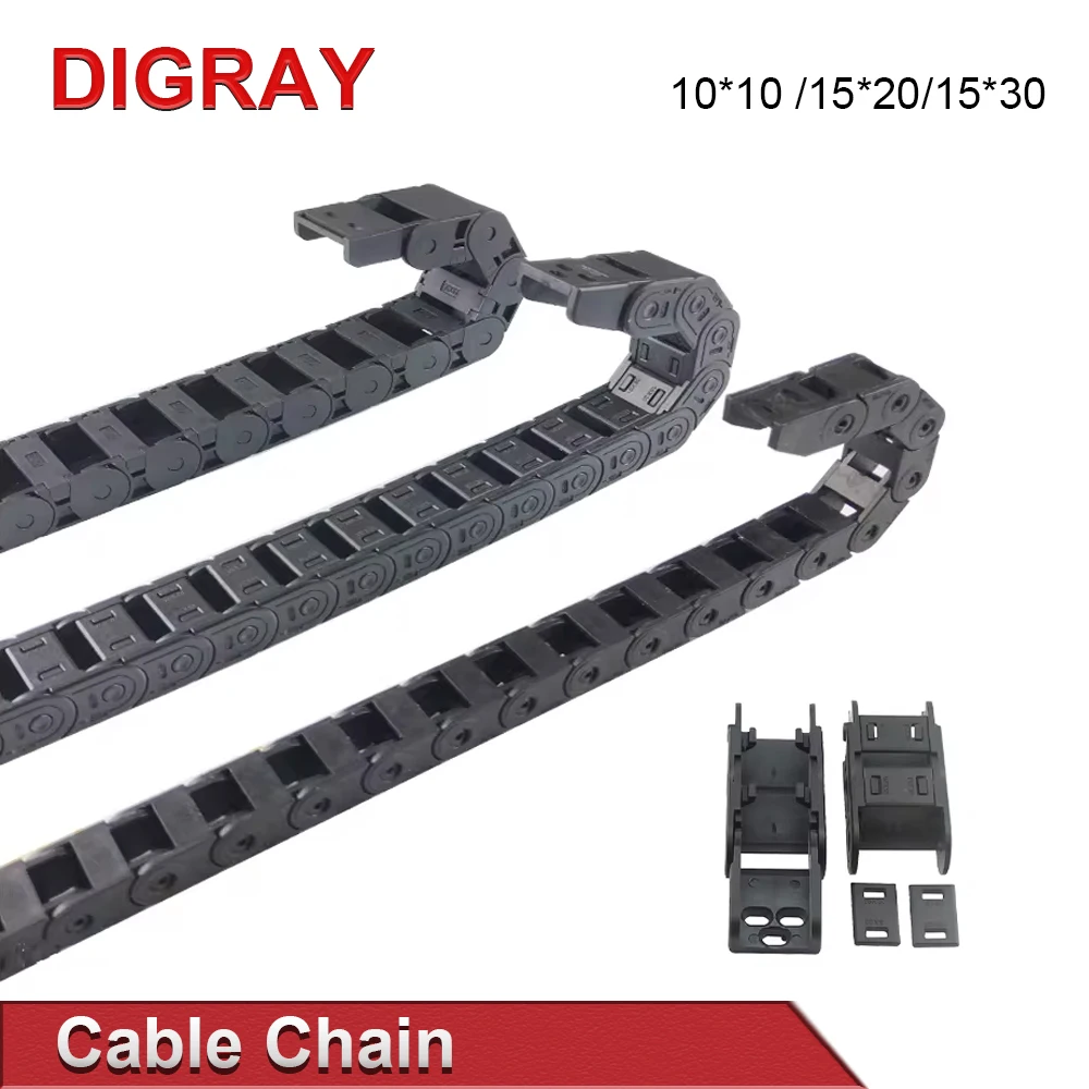 DIGRAY Cable Drag Chain 7*7 10*10 15*20 15*30mm 1M Non-opening Semi-enclosed Plastic Drag Chain Transmission plastic cable chain cable carrier